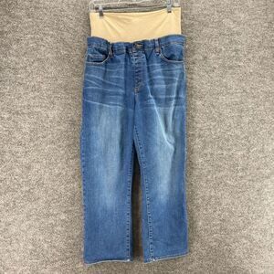 Tummy Trimmer Jeans Women 16 Plus Blue Denim Light Wash Straight Pockets Casual